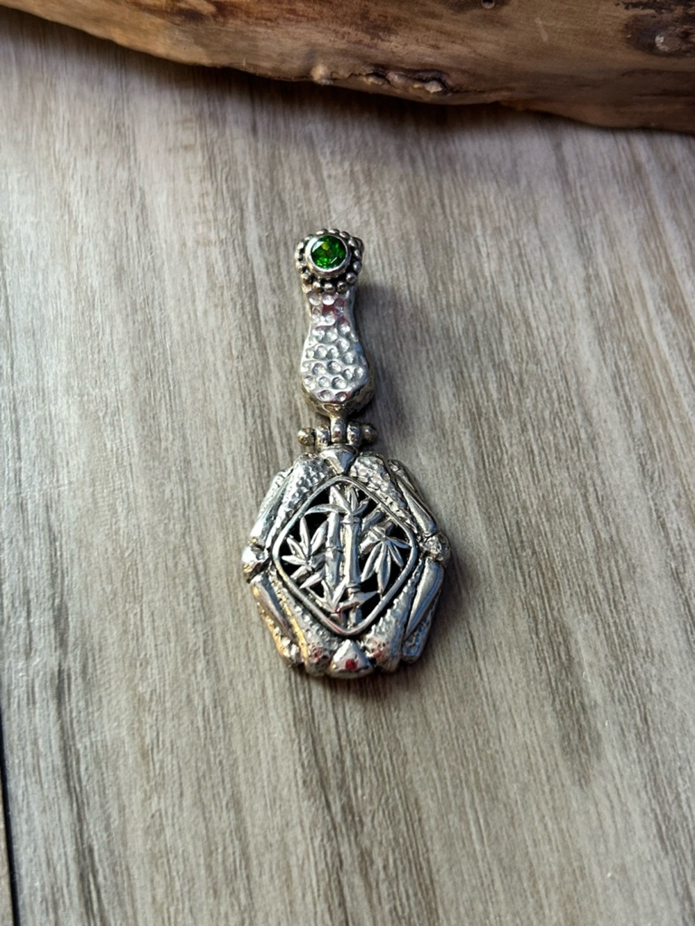 Sarda Chrome Diopside Sterling Silver Pendant Enhancer